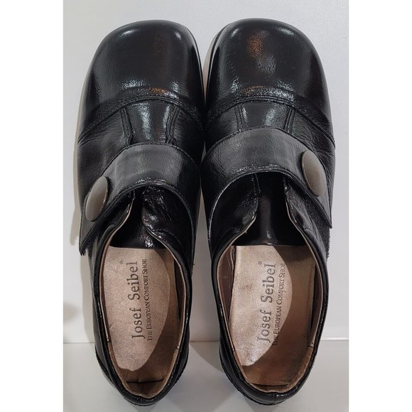 Josef Seibel Kathrin Black Patent Leather Loafers Square Toe Women's EU-39 US-8 - Picture 8 of 10